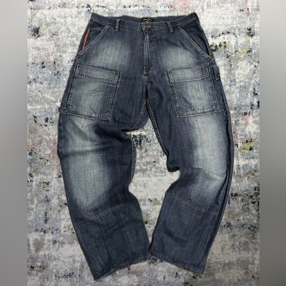 Vintage Sean John Jeans Mens Carpenter Blue Denim Baggy Grunge Hip Hop Y2K 38x32